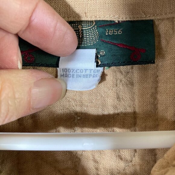 Womens Vintage Orvis Quilted Chore Jacket Tan L Cotton - Picture 9 of 9